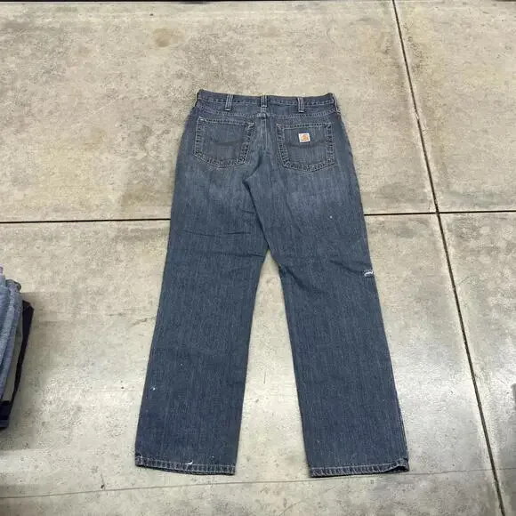 vintage carhartt dark blue relaxed baggy fit jeans size 34 x 32 - Picture 4 of 4